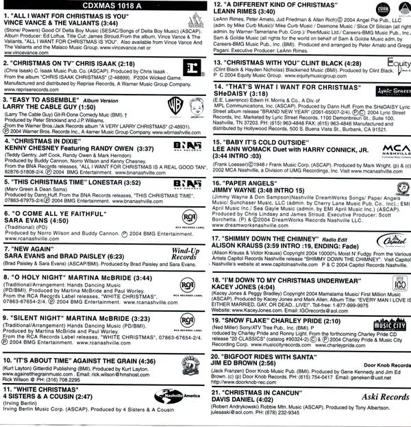 Various – CDXmas 1018 A &B December 2004