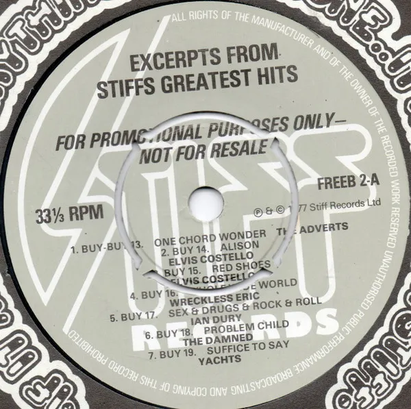 Various – Excerpts From Stiffs Greatest Hits