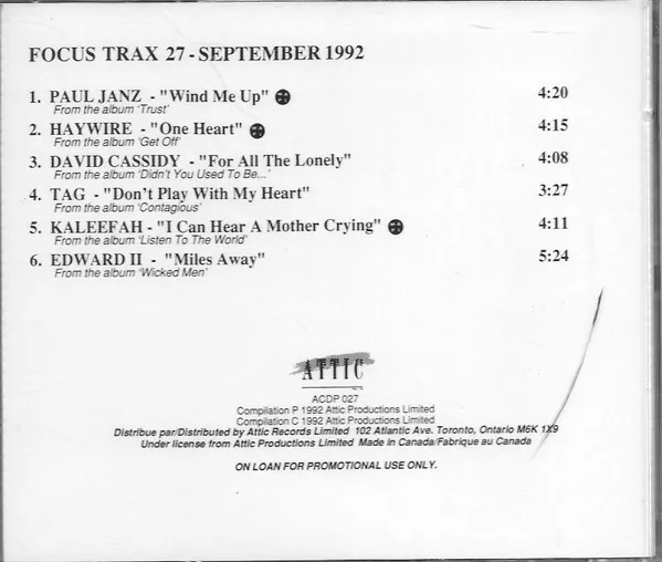 Various – Focus Trax 27 - September 1992