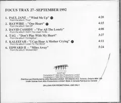 Various – Focus Trax 27 - September 1992 (CD, Compilation)