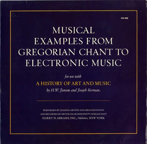 Various – Musical Examples From Gregorian Chant To Electronic Music