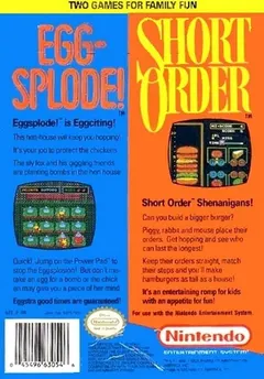 Short Order/Eggsplode — NES Price & Value