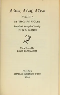 A stone, a leaf, a door by Thomas Wolfe