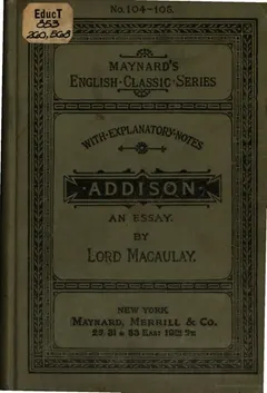 Addison by Thomas Babington Macaulay