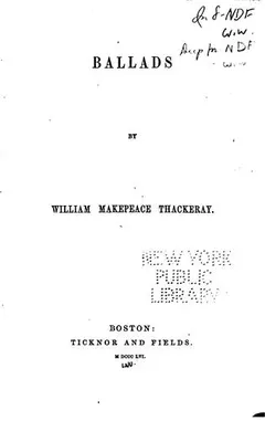 Ballads by William Makepeace Thackeray