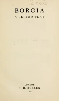 Borgia by Michael Field, pseud.