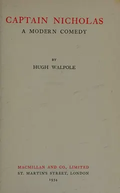 Captain Nicholas by Hugh Walpole