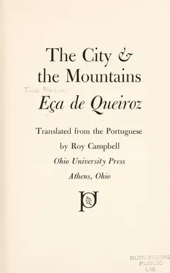 Cidade e as serras by Eça de Queiroz