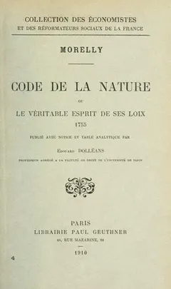Code de la nature by Morelly