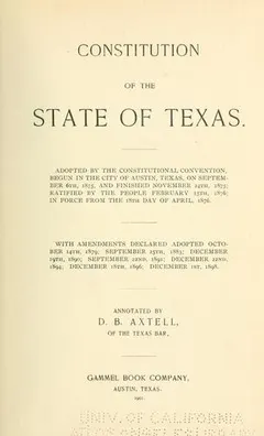 Constitution (1876) by Texas.