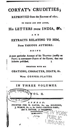 Crudities by Thomas Coryate