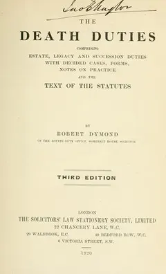 Death duties by Robert Dymond