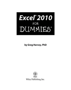 Excel 2010 For Dummies by Greg Harvey