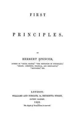 First principles by Herbert Spencer