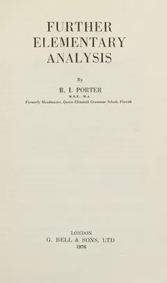 Further elementary analysis by R. I. Porter