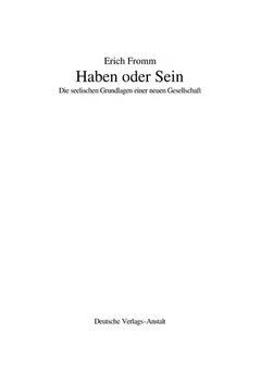 Haben oder sein by Erich Fromm