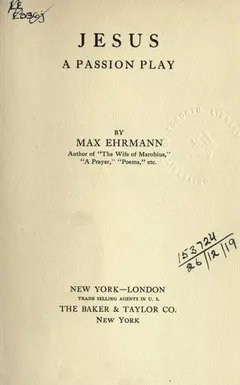 Jesus by Max Ehrmann