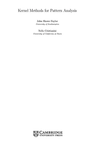 KERNEL METHODS FOR PATTERN ANALYSIS
