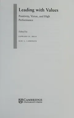 Leading with values by Edward D. Hess