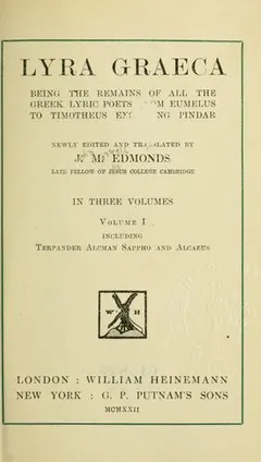 Lyra graeca by J. M. Edmonds