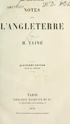 Notes sur l'Angleterre by Hippolyte Taine