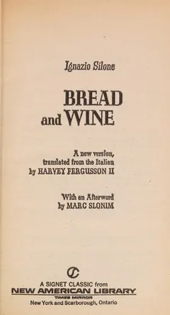 Pane e vino by Ignazio Silone