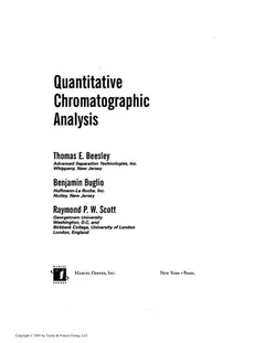 Quantitative chromatographic analysis by Thomas E. Beesley