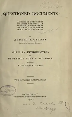 Questioned documents by Albert Sherman Osborn