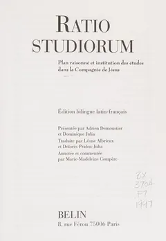 Ratio studiorum by Jesuits.