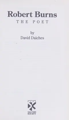 Robert Burns by David Daiches