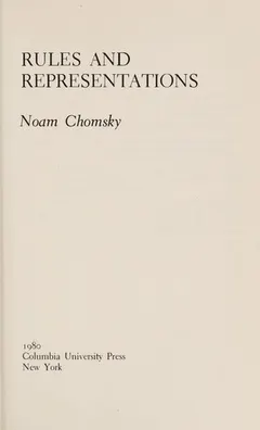 Rules and Representations by Noam Chomsky