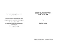 Science, perception and reality by Wilfrid Sellars