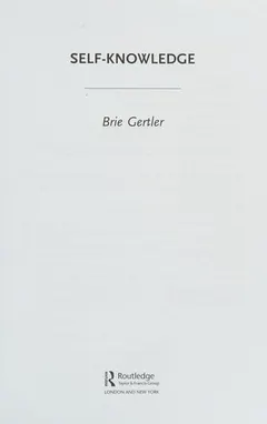 Self-Knowledge by Brie Gertler