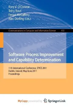 Software Process Improvement and Capability Determination by Rory O'Connor