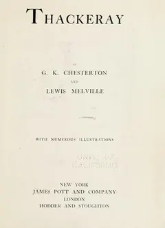 Thackeray by Gilbert Keith Chesterton