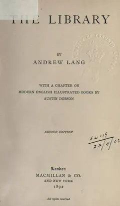 The Library by Andrew Lang