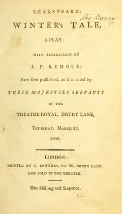 Winter's Tale by William Shakespeare