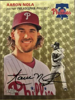 Aaron Nola [Superfractor] #306 2023 Topps Chrome Platinum Anniversary Baseball