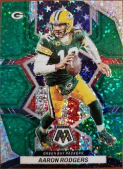 Aaron Rodgers [Green Sparkle] #252 2022 Panini Mosaic Football