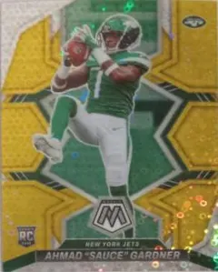 Ahmad 'Sauce' Gardner [No Huddle Gold] #335 2022 Panini Mosaic Football