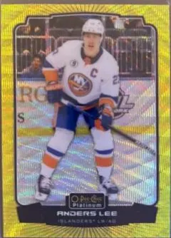Anders Lee [Yellow Surge] #182 2022 O Pee Chee Platinum Hockey