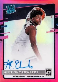 Anthony Edwards [Autograph Pink] #151 2020 Panini Donruss Optic Basketball