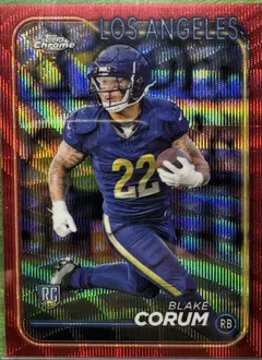 Blake Corum [Red Wave] #219 2024 Topps Chrome Football