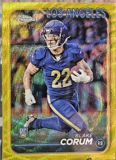 Blake Corum [Yellow Wave] #219 2024 Topps Chrome Football