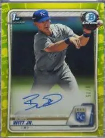 Bobby Witt Jr. [Yellow Refractor] #CPA-BWJ 2020 Bowman Chrome Prospects Autograph Baseball