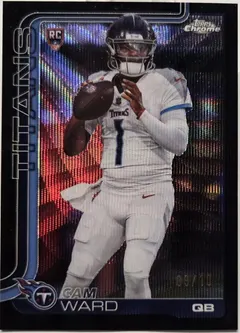 Cam Ward [Black Wave Refractor] #314 2025 Topps Chrome Football