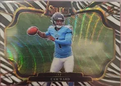 Cam Ward [Zebra Prizm] #426 2025 Panini Select Football