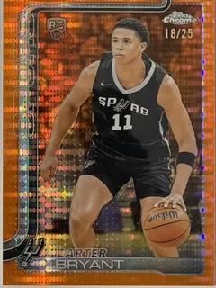 Carter Bryant [Pulsar Orange Refractor] #264 2025 Topps Chrome Basketball