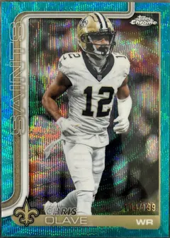 Chris Olave [Aqua Refractor] #216 2025 Topps Chrome Football