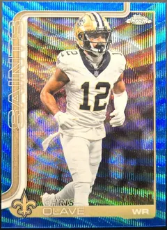 Chris Olave [Blue Wave Refractor] #216 2025 Topps Chrome Football